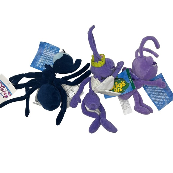 Vintage Disney Store A Bugs Life Princess Dot Atta & Rosie the Spider Plush Lot - Picture 7 of 7